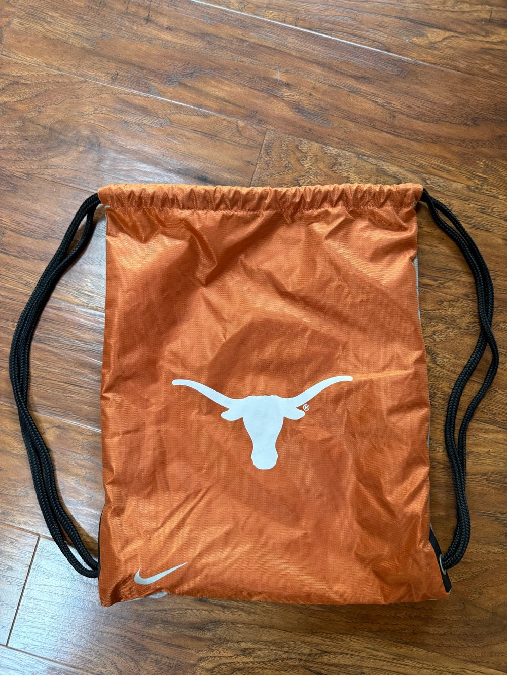 Nike Orange Longhorn Logo Drawstring Backpack with Black Straps